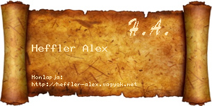 Heffler Alex névjegykártya